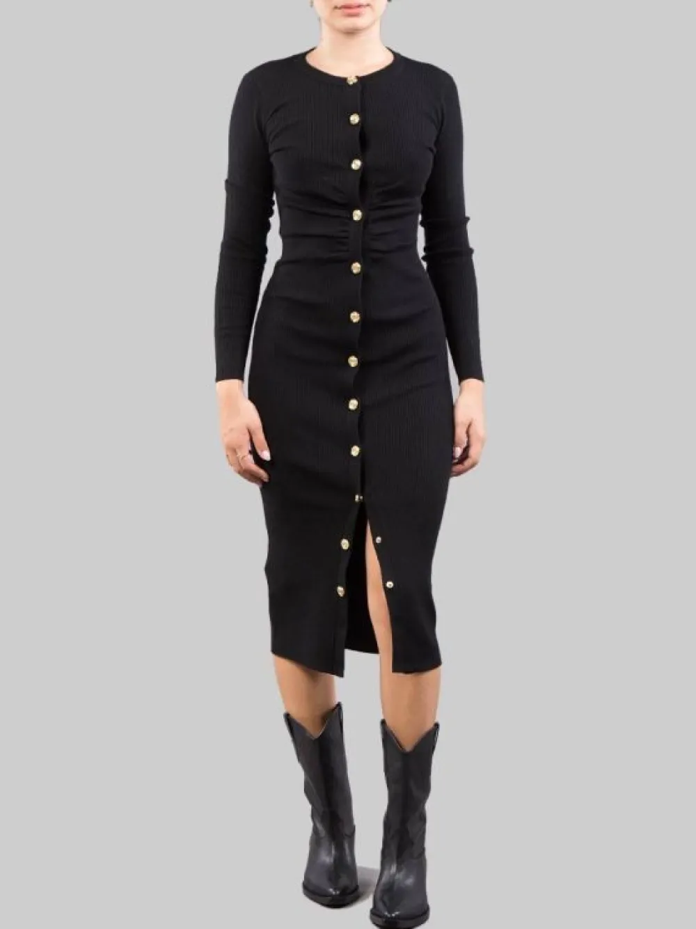 ABITO LONGUETTE ADERENTE IN LANA STRETCH A COSTINE | PINKO Best