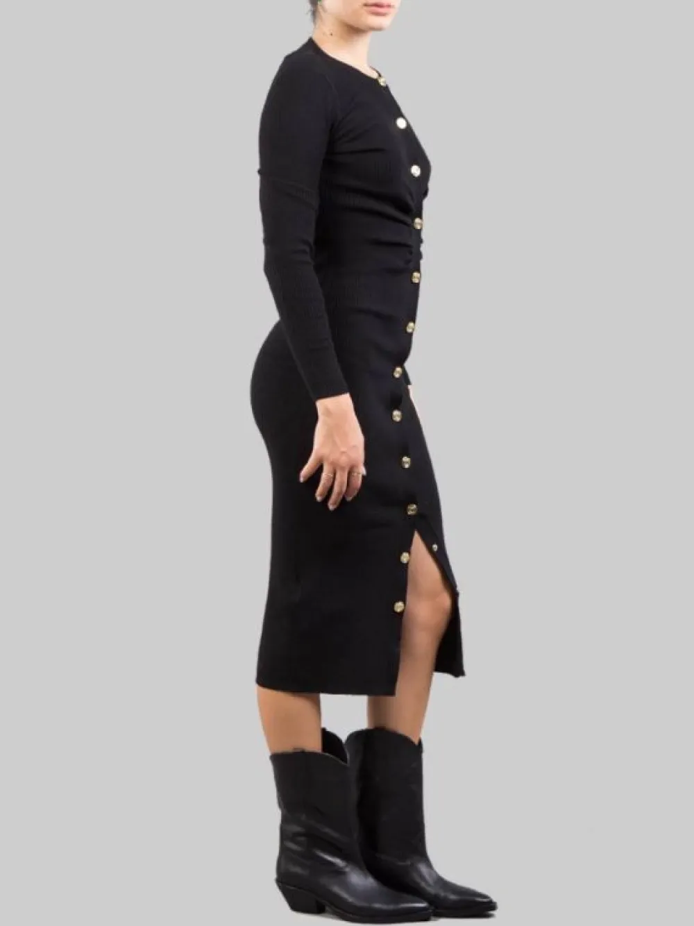 ABITO LONGUETTE ADERENTE IN LANA STRETCH A COSTINE | PINKO Best