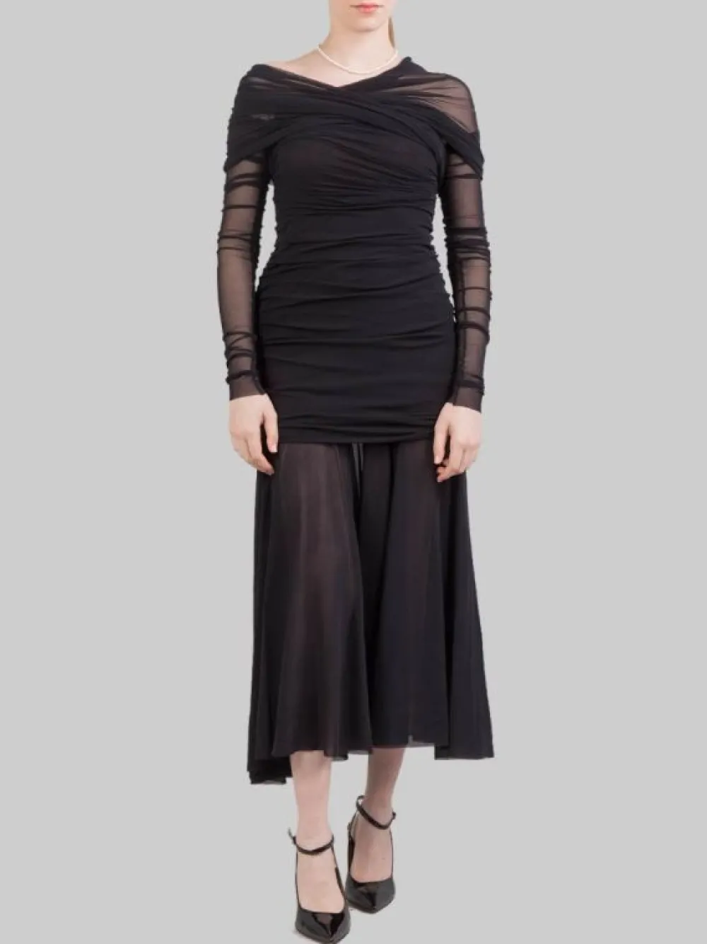 ABITO LUNGO IN TULLE ELASTICIZZATO | PHILOSOPHY DI LORENZO SERAFINI Outlet