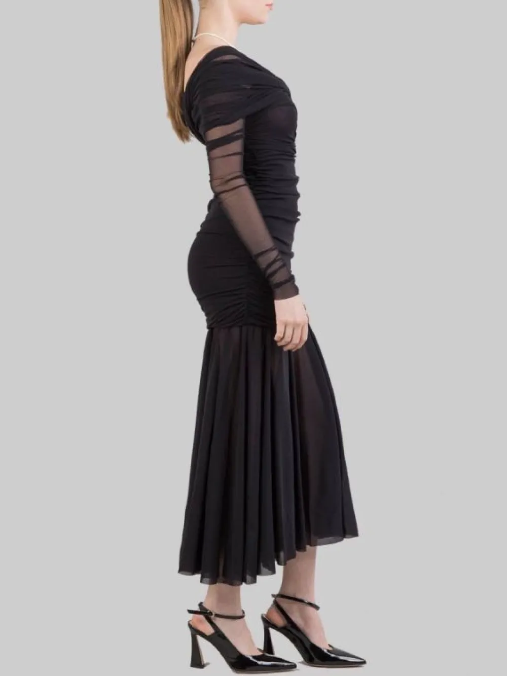 ABITO LUNGO IN TULLE ELASTICIZZATO | PHILOSOPHY DI LORENZO SERAFINI Outlet