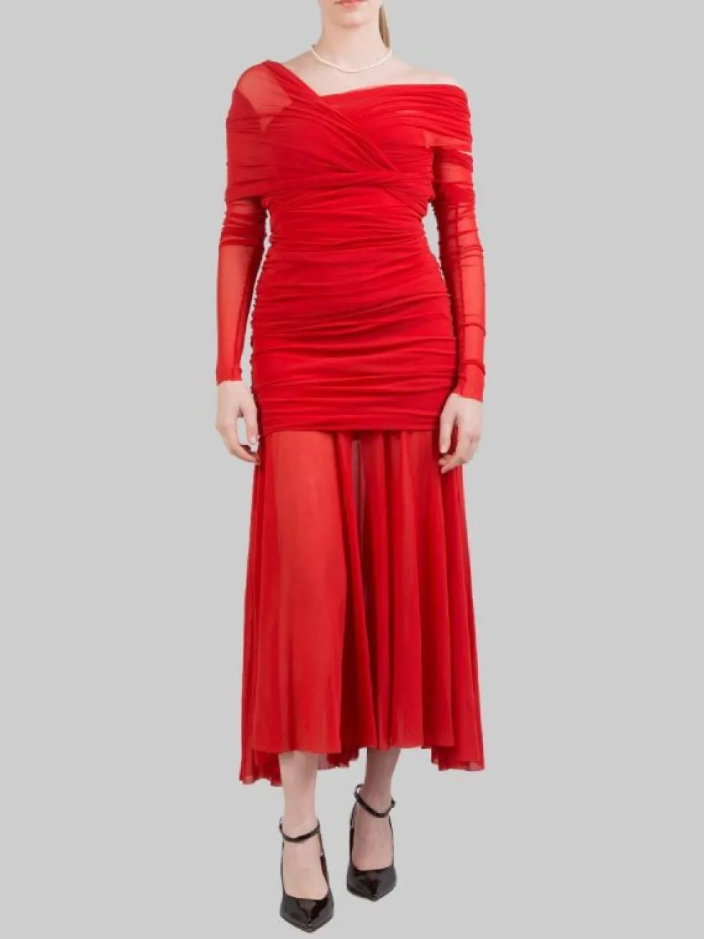 ABITO LUNGO IN TULLE ELASTICIZZATO | PHILOSOPHY DI LORENZO SERAFINI Sale