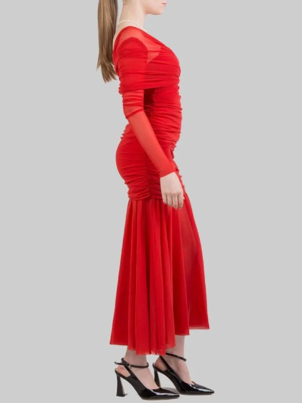 ABITO LUNGO IN TULLE ELASTICIZZATO | PHILOSOPHY DI LORENZO SERAFINI Sale