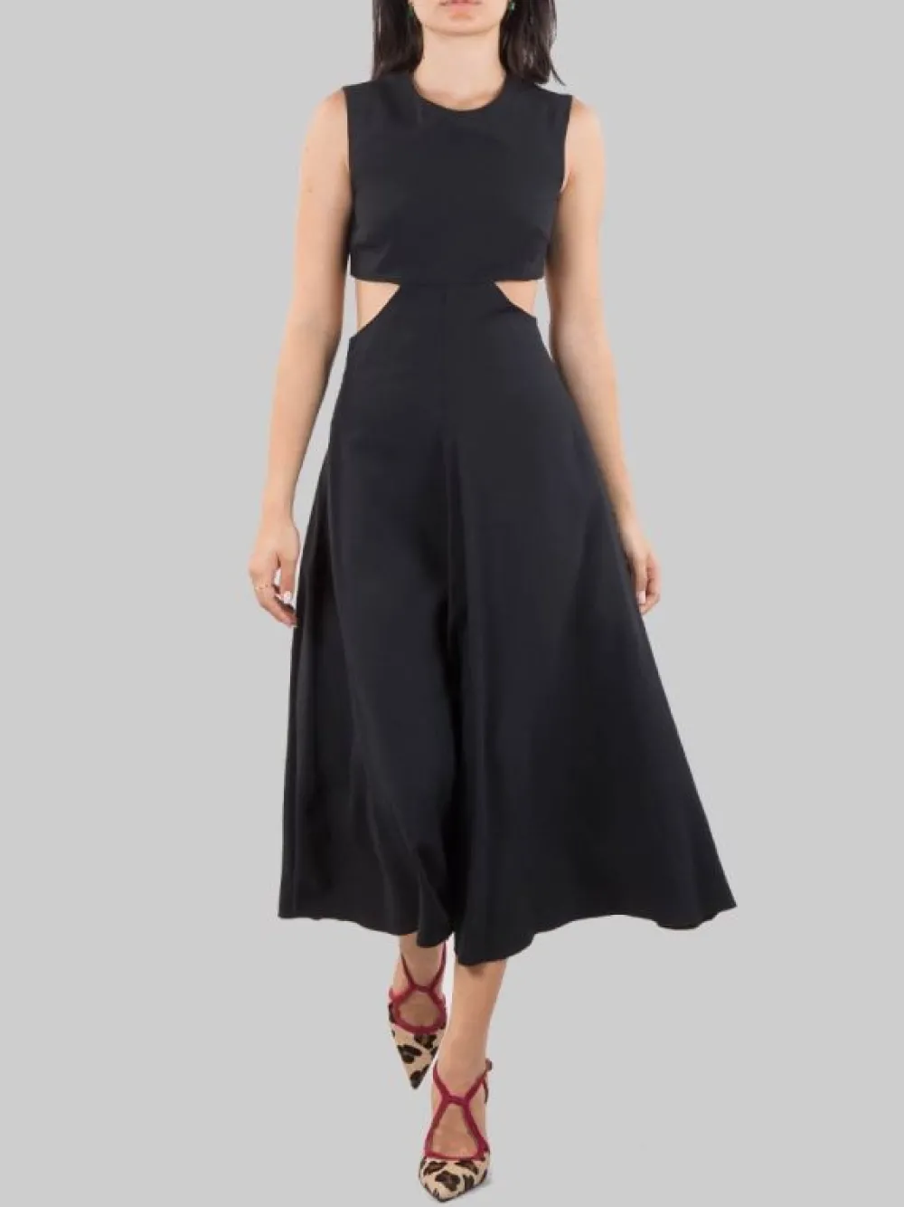 ABITO MIDI GIROCOLLO CON APERTURE LATERALI | RED VALENTINO Clearance