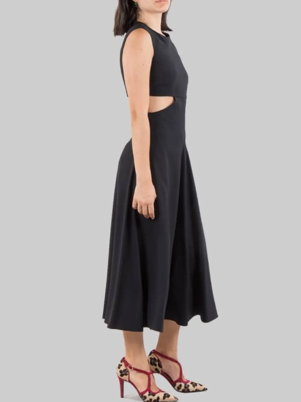 ABITO MIDI GIROCOLLO CON APERTURE LATERALI | RED VALENTINO Clearance