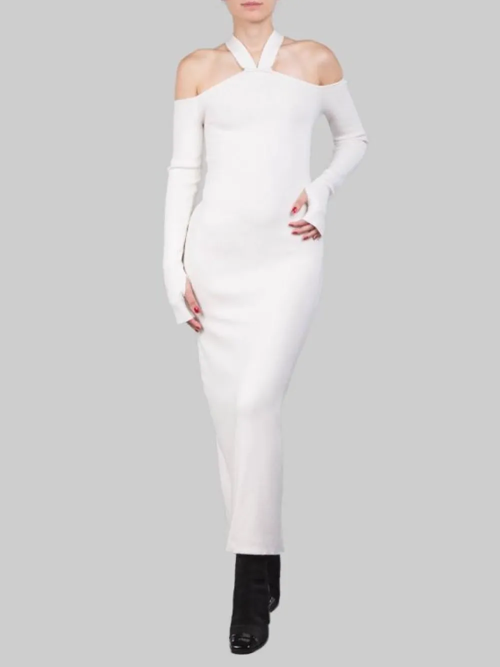 ABITO MIDI IN MAGLIA CON SCOLLATURA A SPALLE SCOPERTE | AKEP Sale