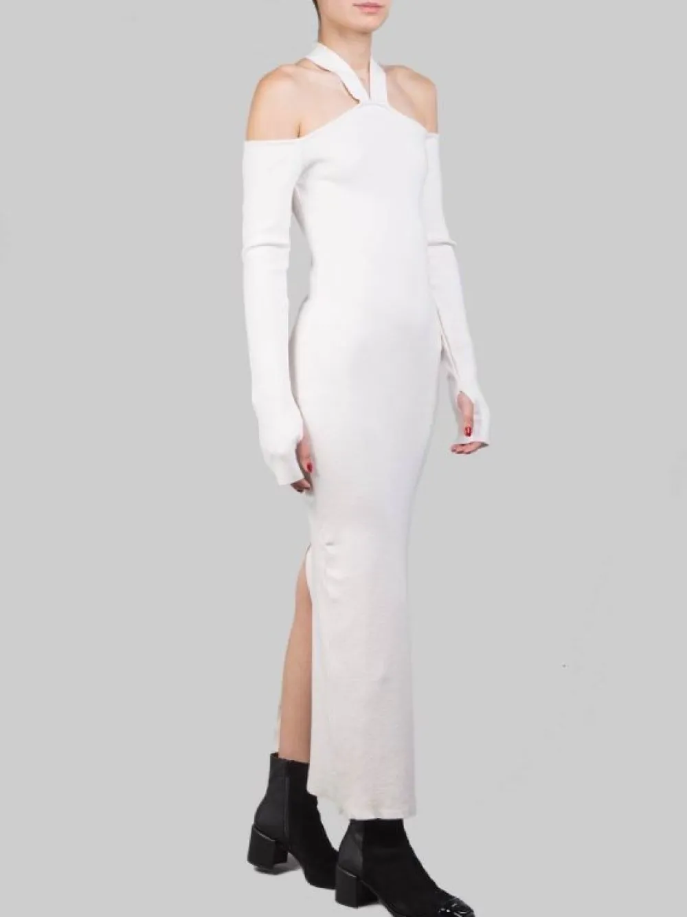 ABITO MIDI IN MAGLIA CON SCOLLATURA A SPALLE SCOPERTE | AKEP Sale