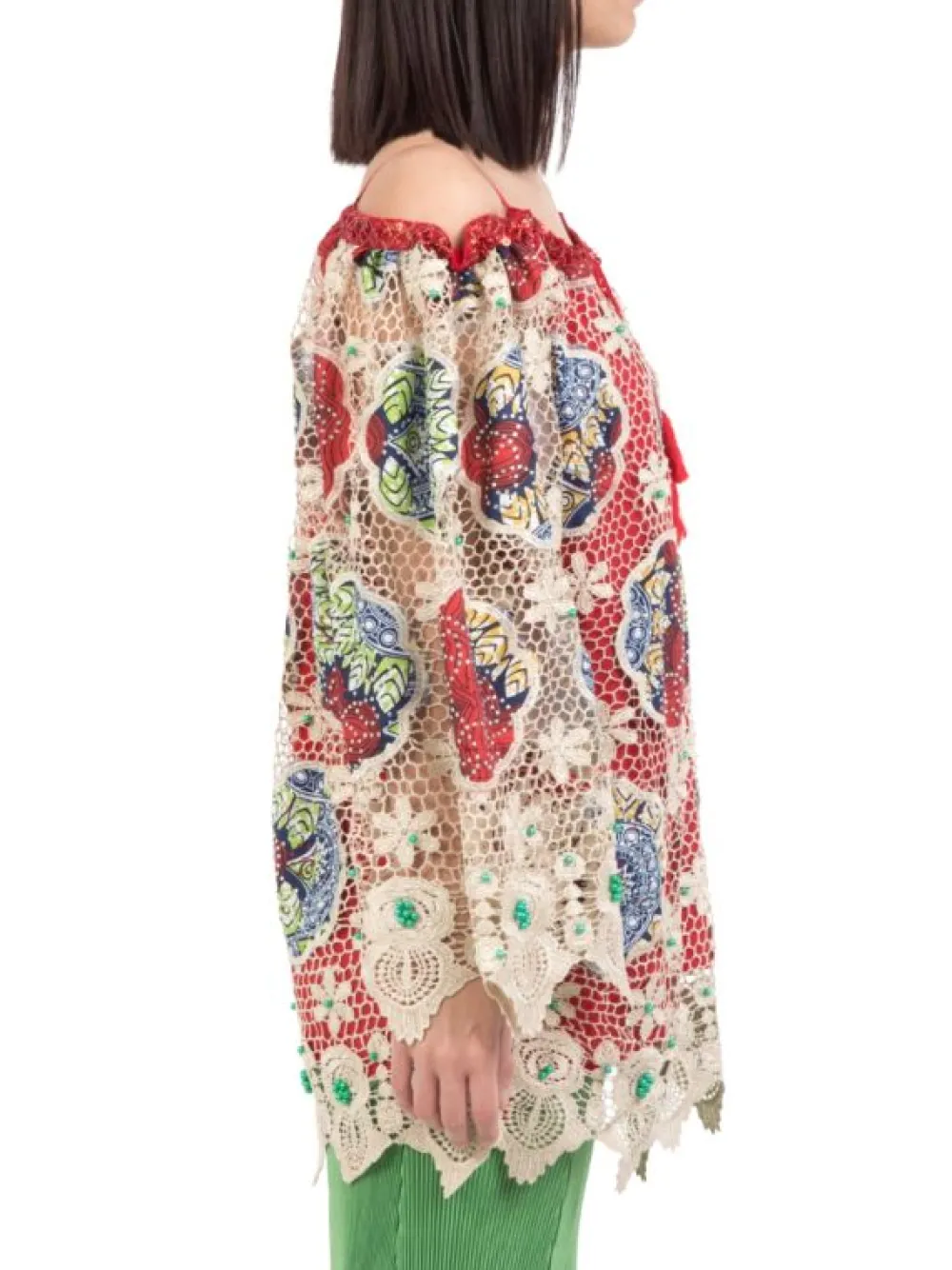 BLUSA OVER FIT CON RICAMI E DECORI A | AMUSE Outlet