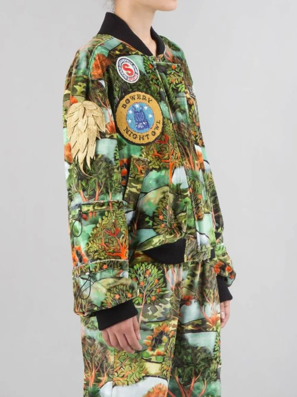BOMBER IN VELLUTO A FANTASIA CON PATCH | 5 PROGRESS Sale