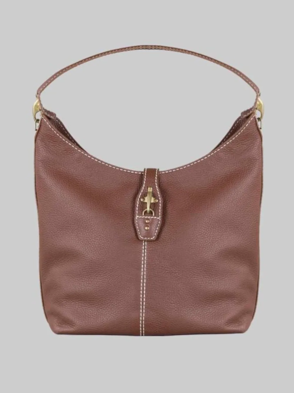 BORSA HOBO IN PELLE MARTELLATA CON ICONICI GANCI | FAY New