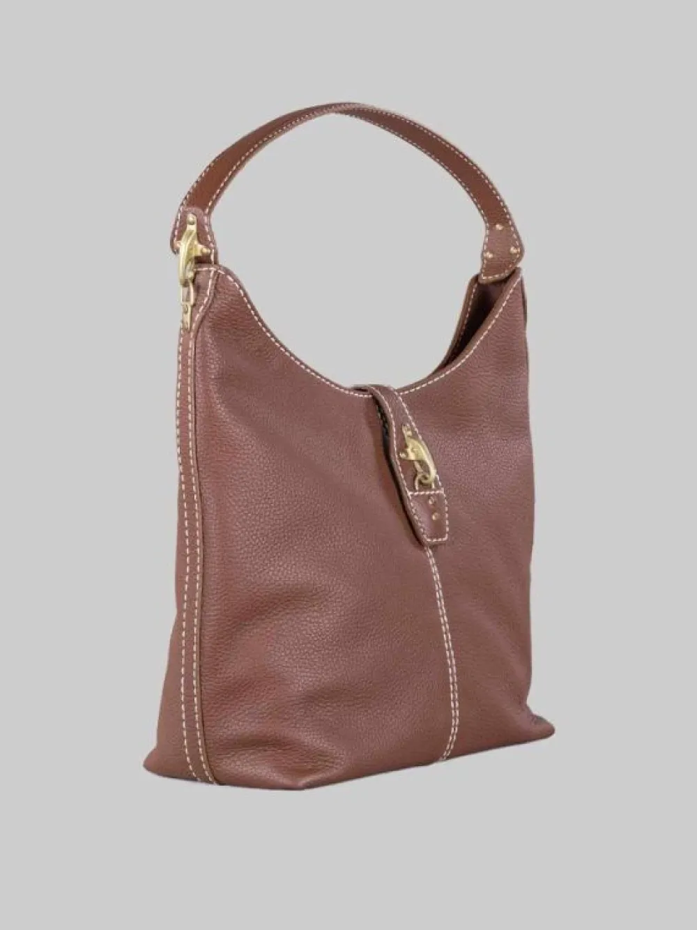 BORSA HOBO IN PELLE MARTELLATA CON ICONICI GANCI | FAY New