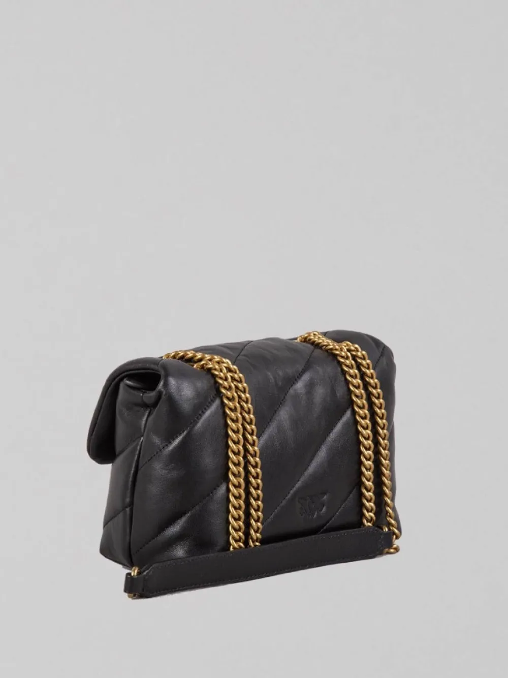 BORSA MINI LOVE PUFF IN NAPPA NERA E ORO | PINKO Clearance