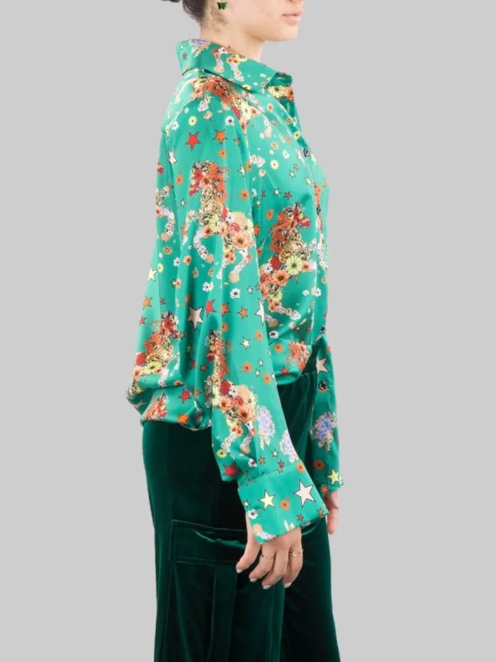 CAMICIA A FANTASIA FIORI E STELLE SU FONDO | 5 PROGRESS Online