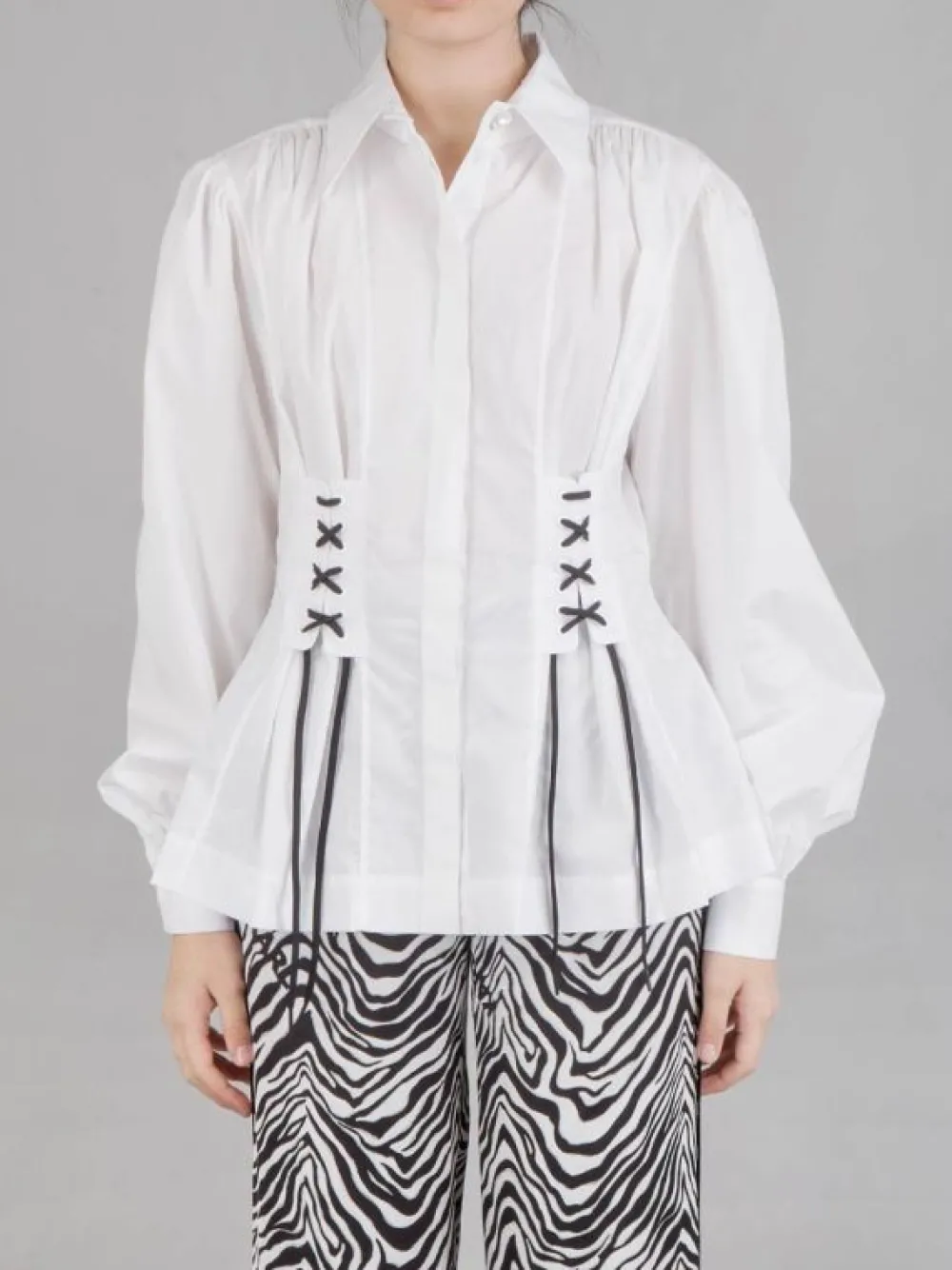 CAMICIA BUSTIER IN COTONE ORGANICO | KARL LAGERFELD New