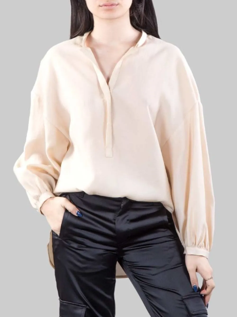 CAMICIA COREANA OVERSIZE IN TESSUTO FLUIDO | RAME Sale