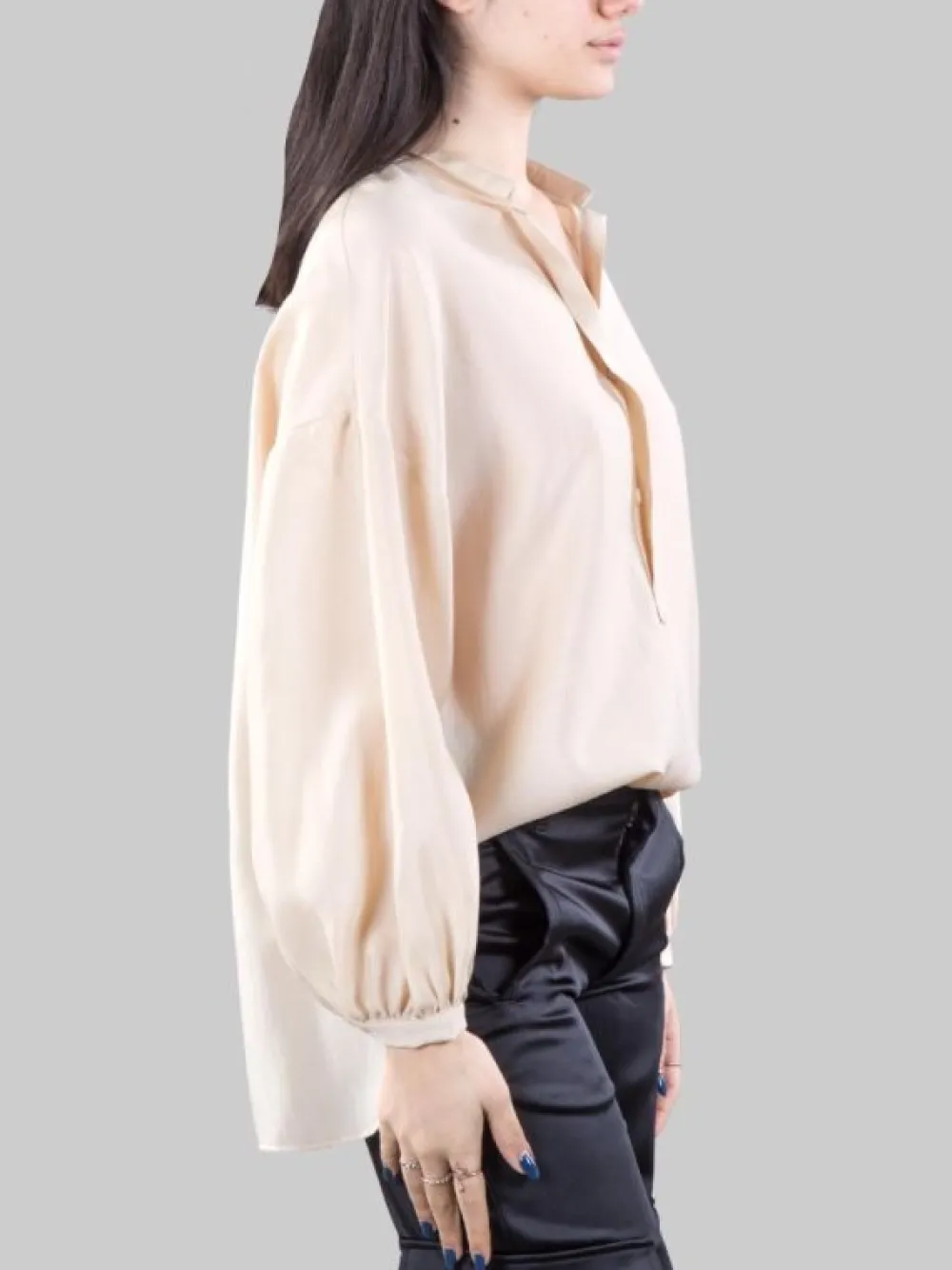 CAMICIA COREANA OVERSIZE IN TESSUTO FLUIDO | RAME Sale