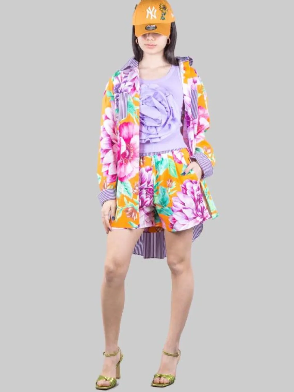 CAMICIA OVERSIZE A RIGHE E FIORI | GINA GORGEOUS Hot