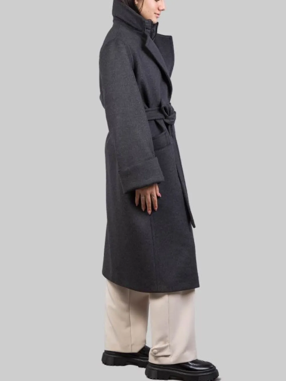 CAPPOTTO A VESTAGLIA ANTRACITE CON GILET IMBOTTITO | FAY Discount