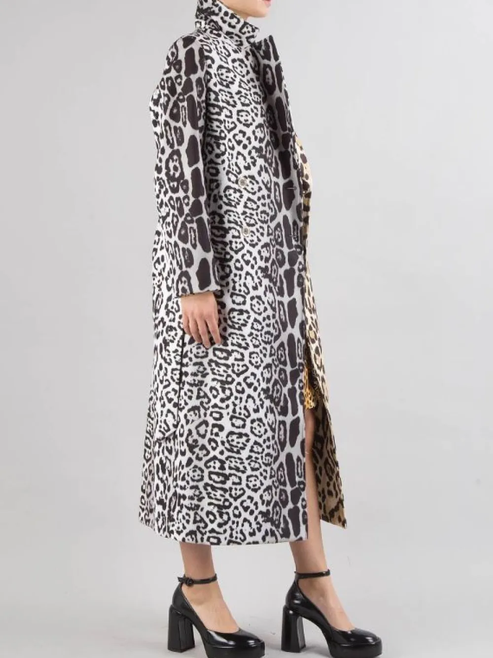 CAPPOTTO DOPPIOPETTO A FANTASIA CON CINTURA IN VITA | 5 PROGRESS New