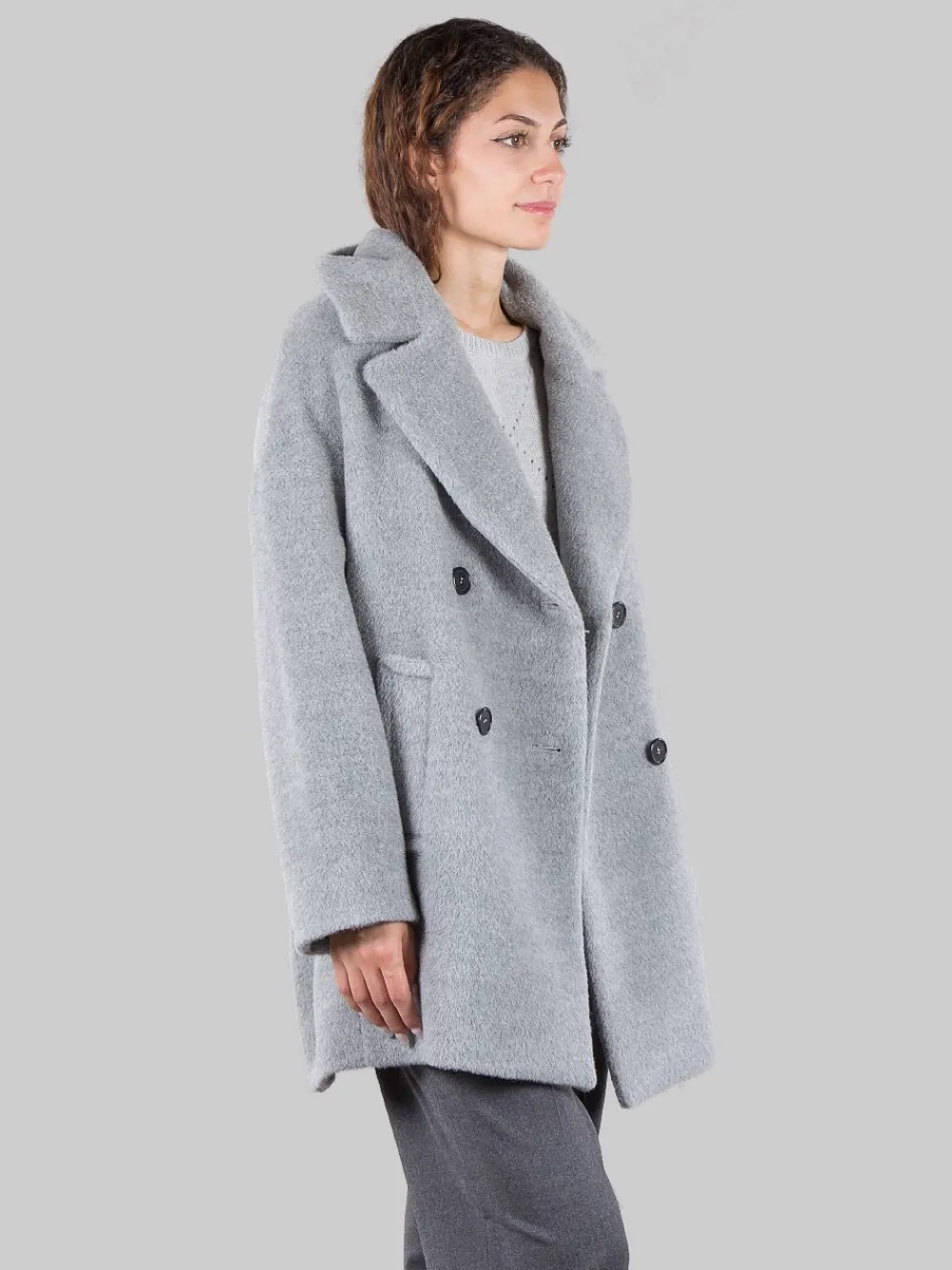 Cappotto doppiopetto in alpaca | ROSSO35 Discount