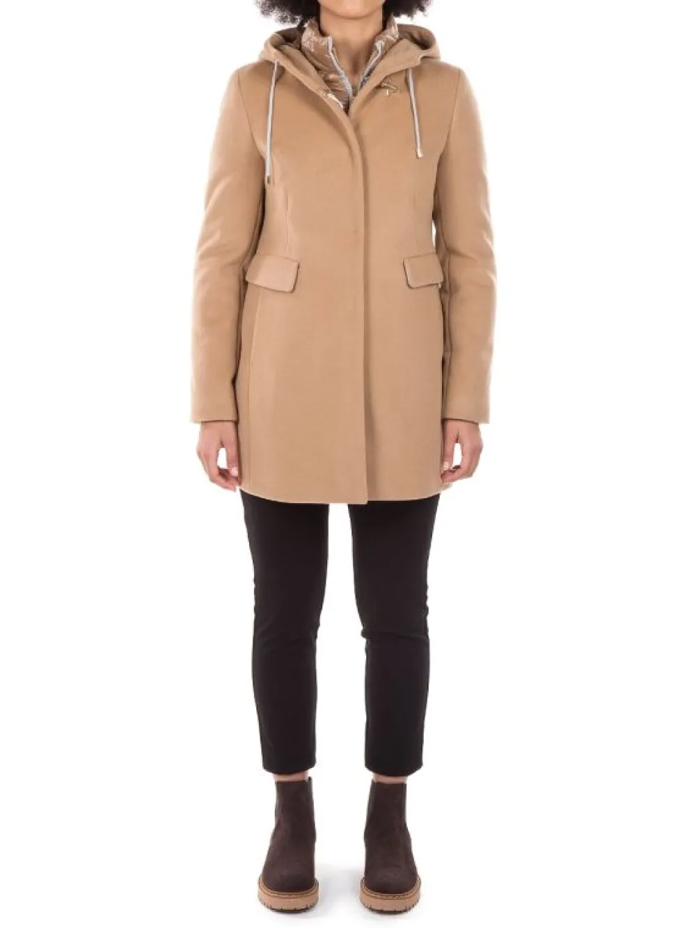 CAPPOTTO DOUBLE COAT CAMMELLO IN MISTO LANA E CACHEMIRE | FAY Sale