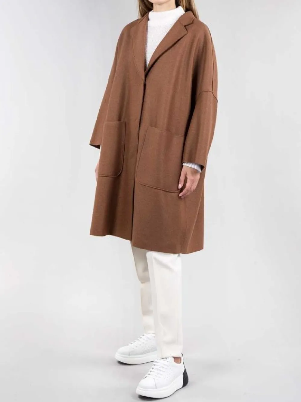 CAPPOTTO MONOPETTO OVERSIZE FIT IN LANA ECO SOSTENIBILE | HERNO New