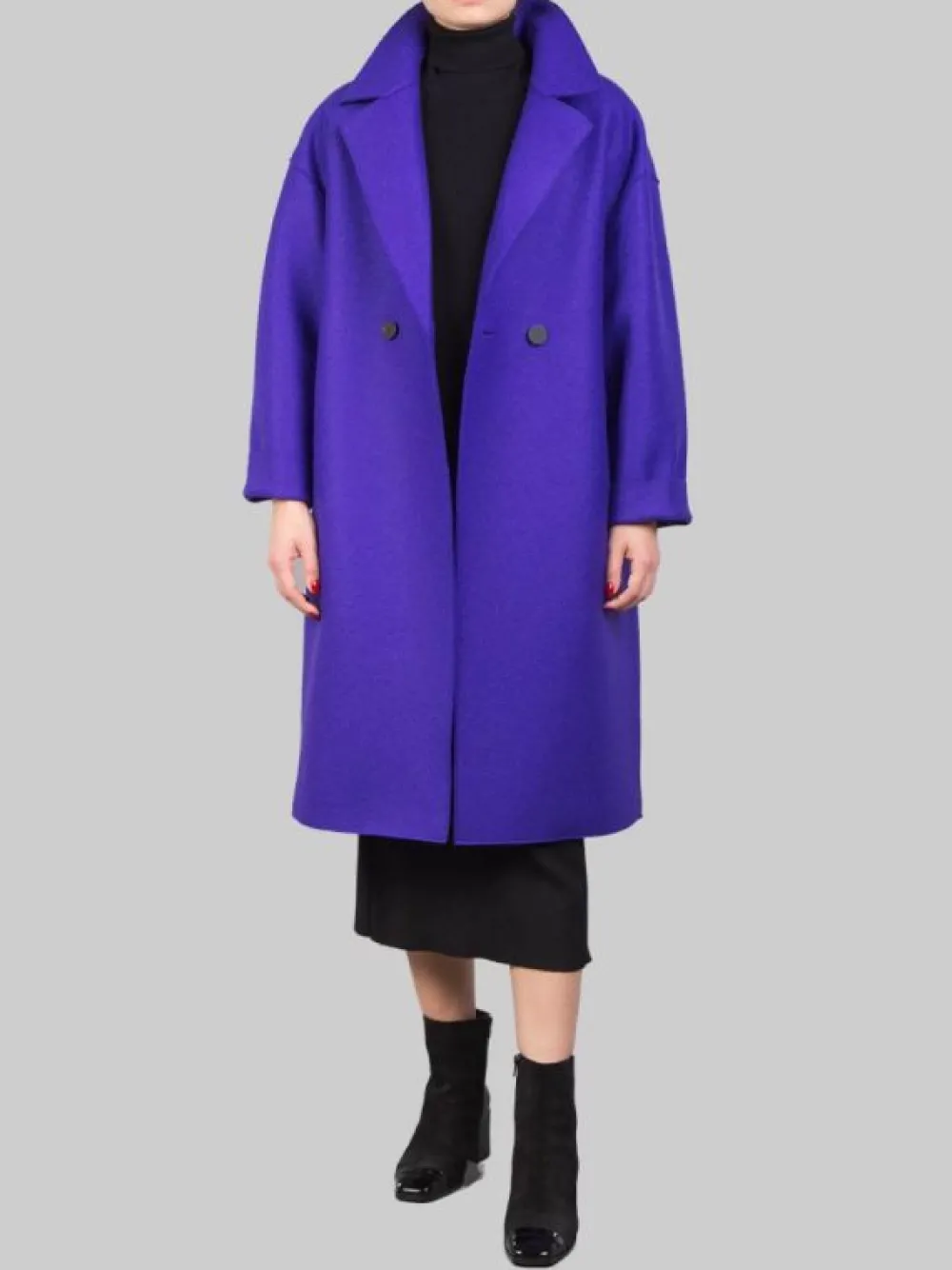 CAPPOTTO OVERSIZE DOPPIOPETTO IN LANA VERGINE PRESSATA | HARRIS WHARF LONDON Outlet