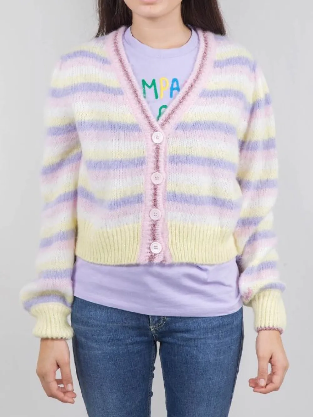 CARDIGAN CORTO A RIGHE E | MC2 SAINT BARTH Outlet