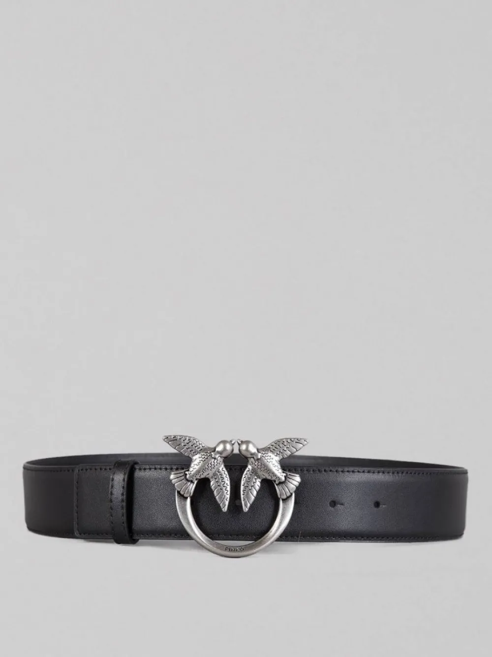 CINTURA LOVE BERRY IN PELLE LISCIA NERA CON FIBBIA LOVE BIRDS | PINKO Sale