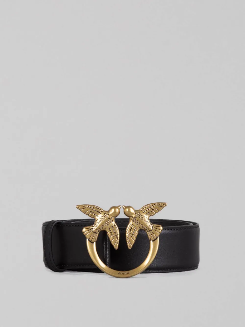 CINTURA LOVE BERRY IN PELLE LISCIA NERA CON FIBBIA LOVE BIRDS | PINKO Best
