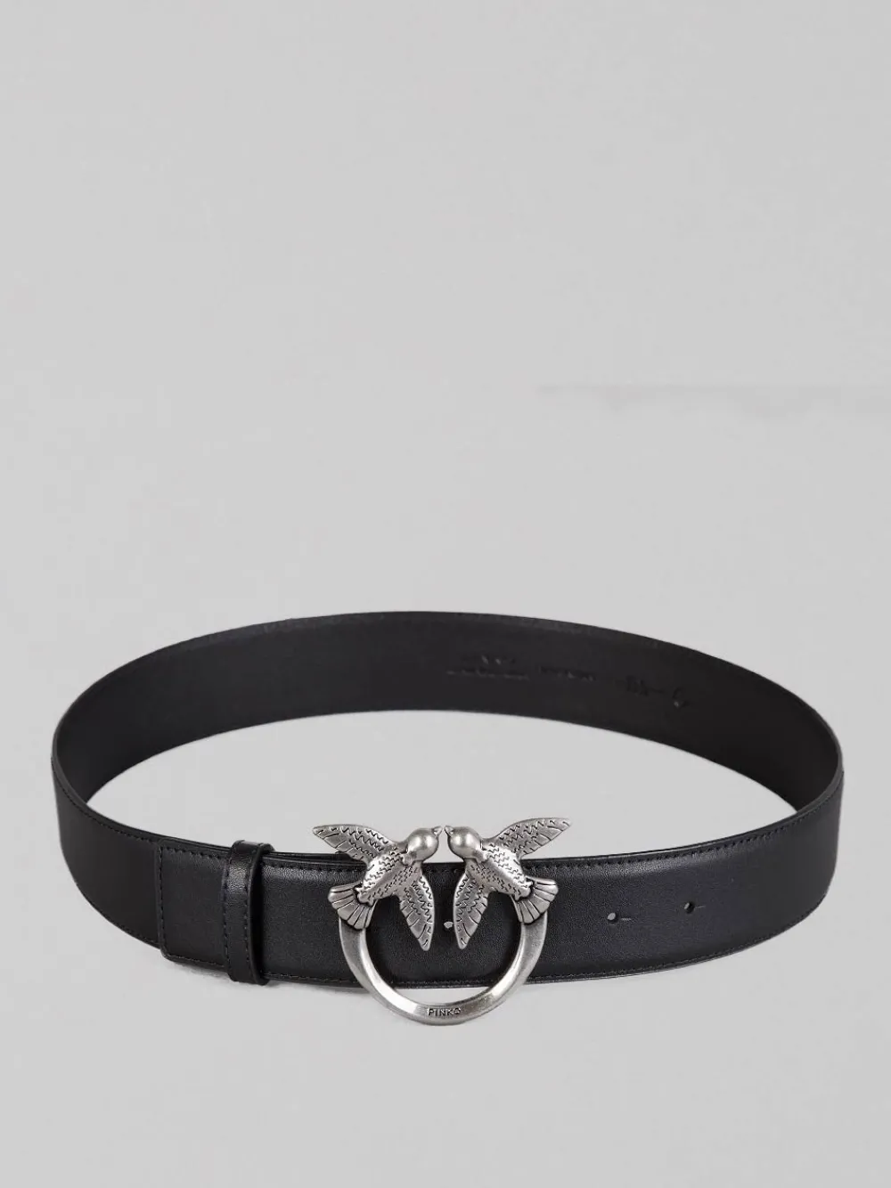 CINTURA LOVE BERRY IN PELLE LISCIA NERA CON FIBBIA LOVE BIRDS | PINKO Sale