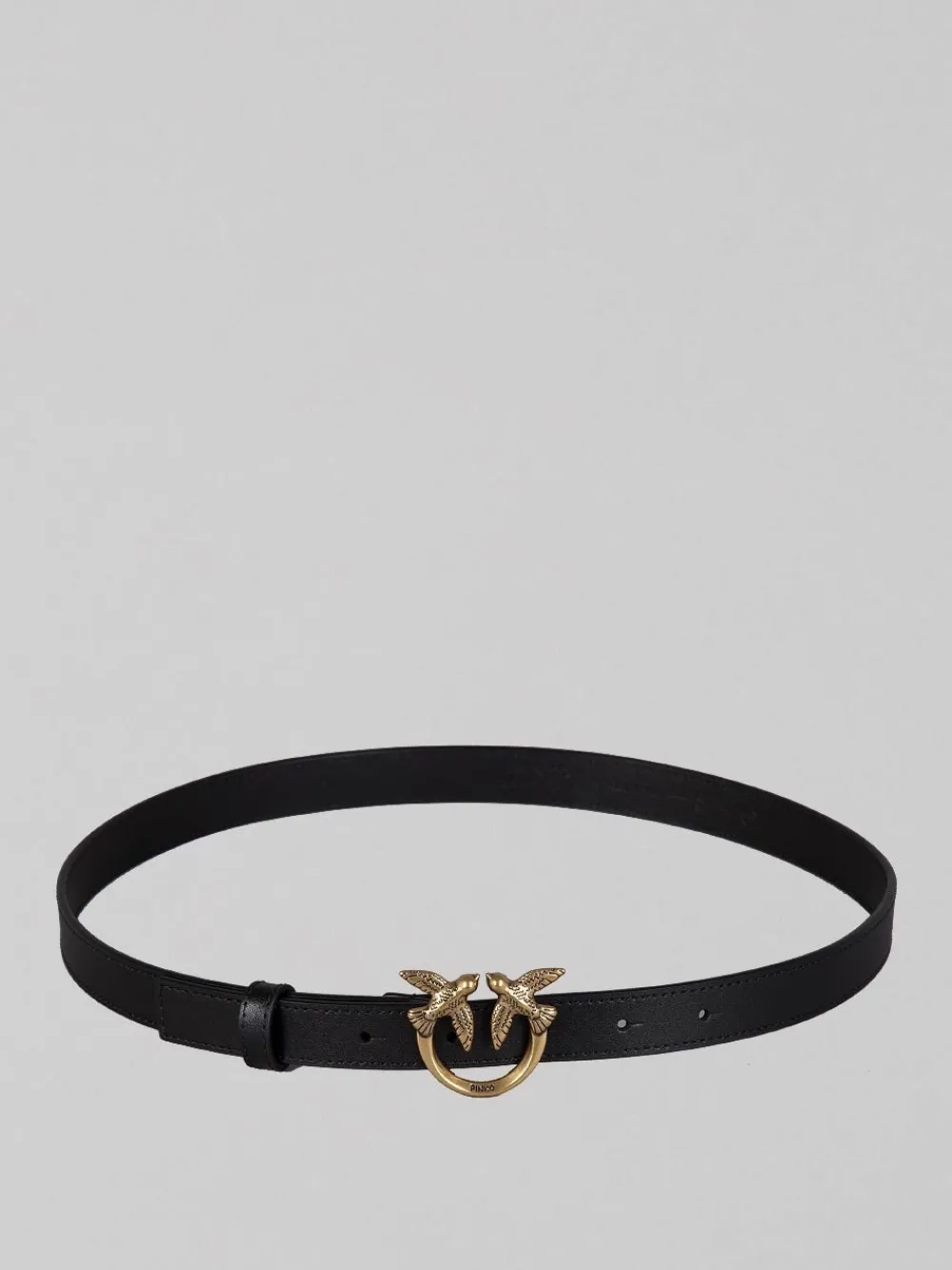 CINTURA LOVE BERRY IN PELLE LISCIA NERA CON FIBBIA LOVE BIRDS | PINKO Clearance