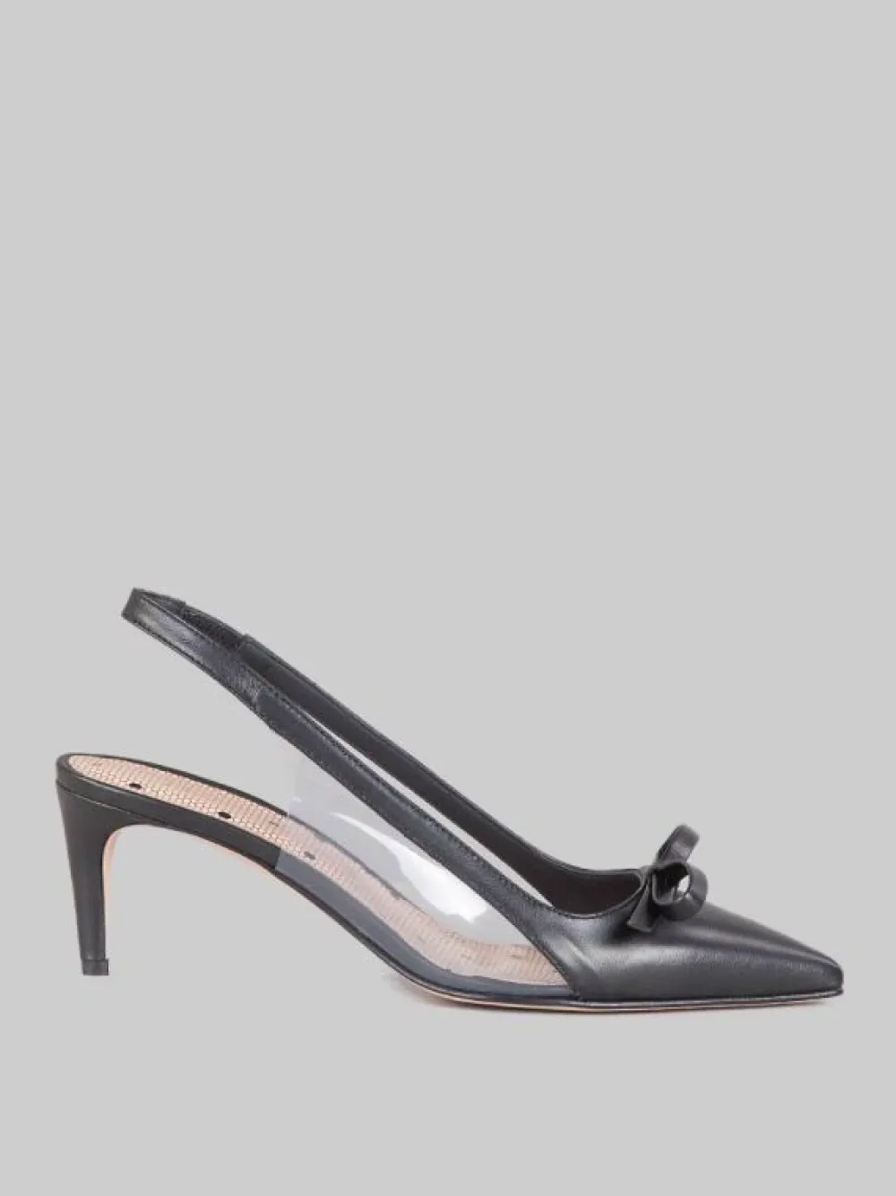 DÉCOLLETÉ IN MORBIDA PELLE CON INSERTI IN MATERIALE TRASPARENTE | RED VALENTINO Sale