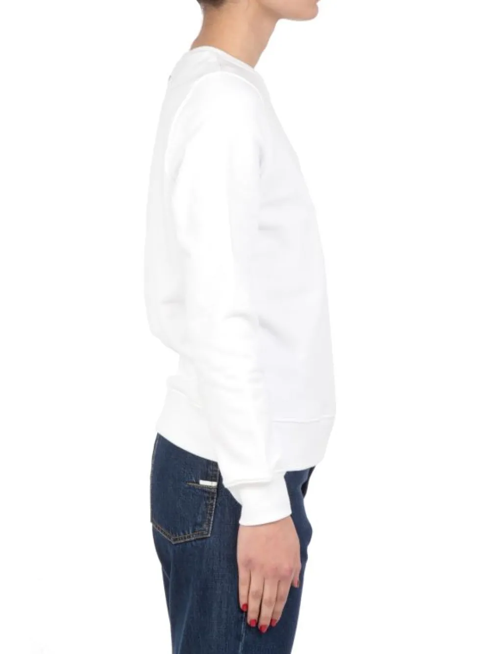 FELPA IKONIK KARL SWEATSHIRT IN COTONE GIROCOLLO BIANCA | KARL LAGERFELD Discount