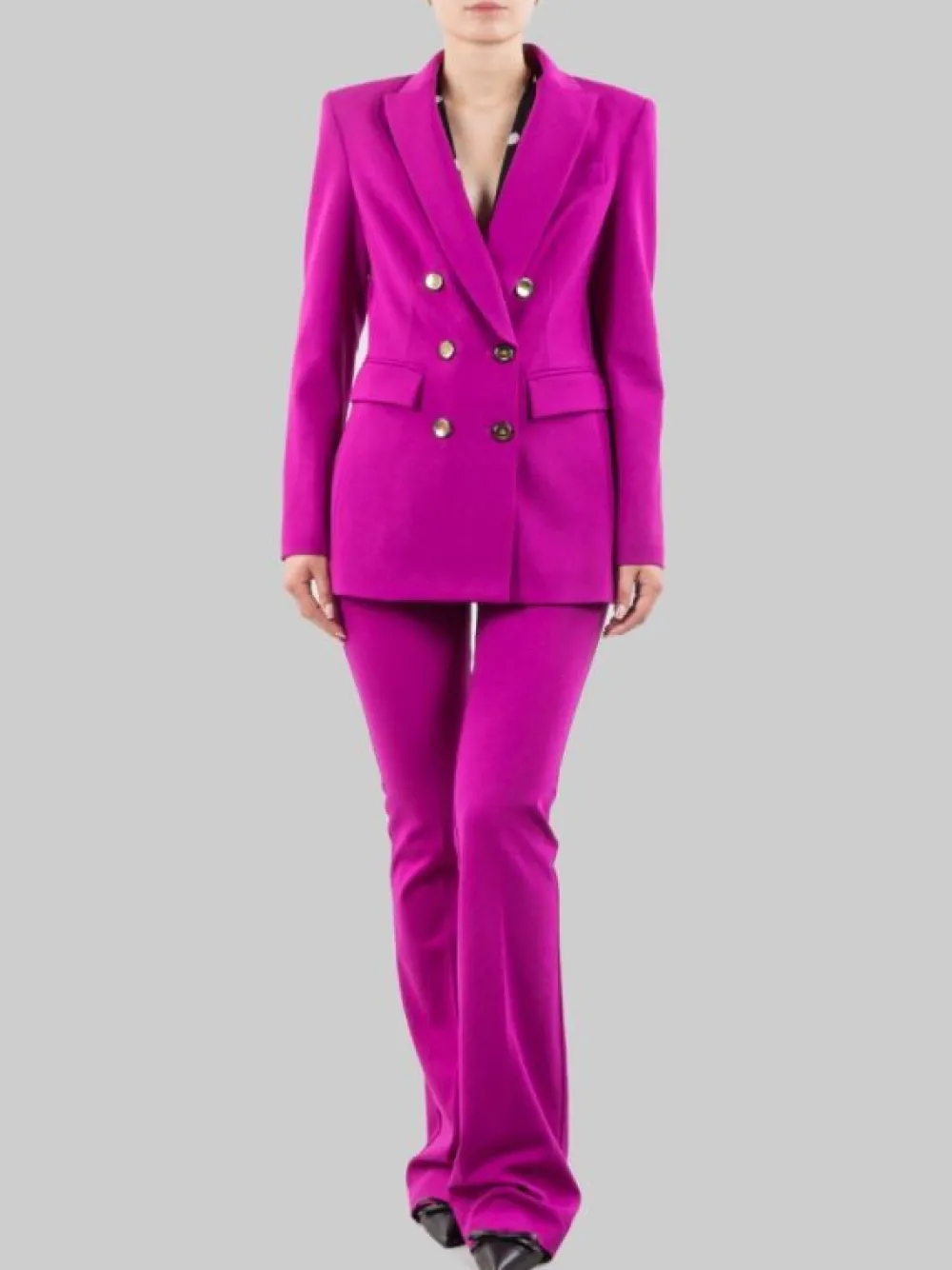 GIACCA BLAZER DOPPIOPETTO BUGANVILLE CON BOTTONI ORO | PINKO New