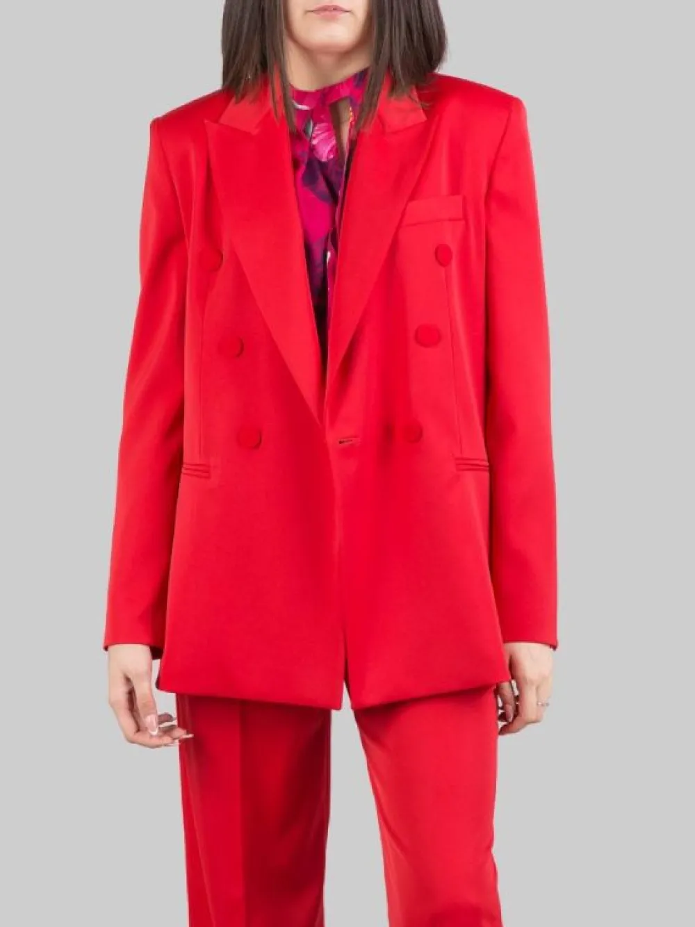 GIACCA DOPPIOPETTO IN TESSUTO ELASTICIZZATO LUCIDO | PINKO Discount