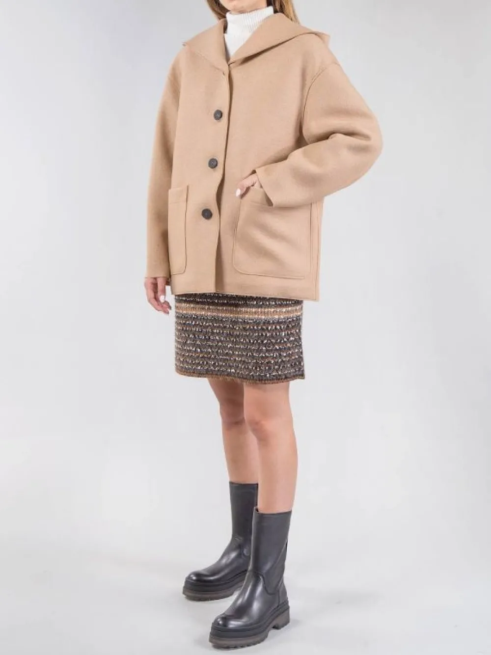 GIACCA IN LANA VERGINE CON CAPPUCCIO | HARRIS WHARF LONDON Sale