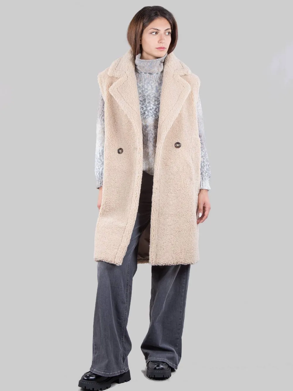 Gilet lungo in ecopelliccia | BETTA CORRADI Outlet