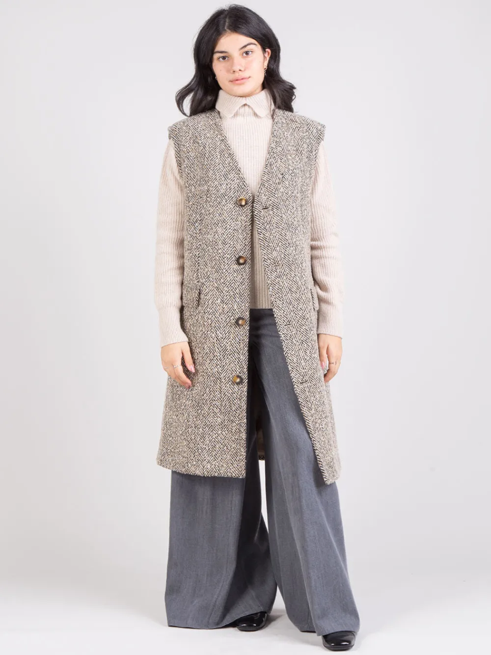 Gilet lungo in tweed | RAME Outlet