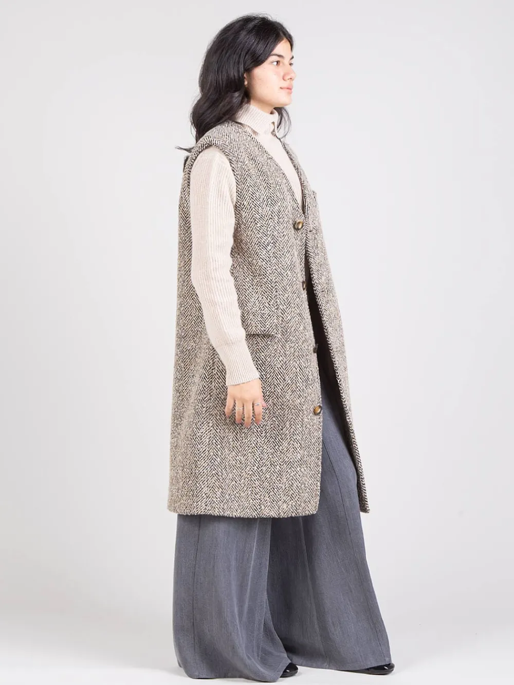 Gilet lungo in tweed | RAME Outlet