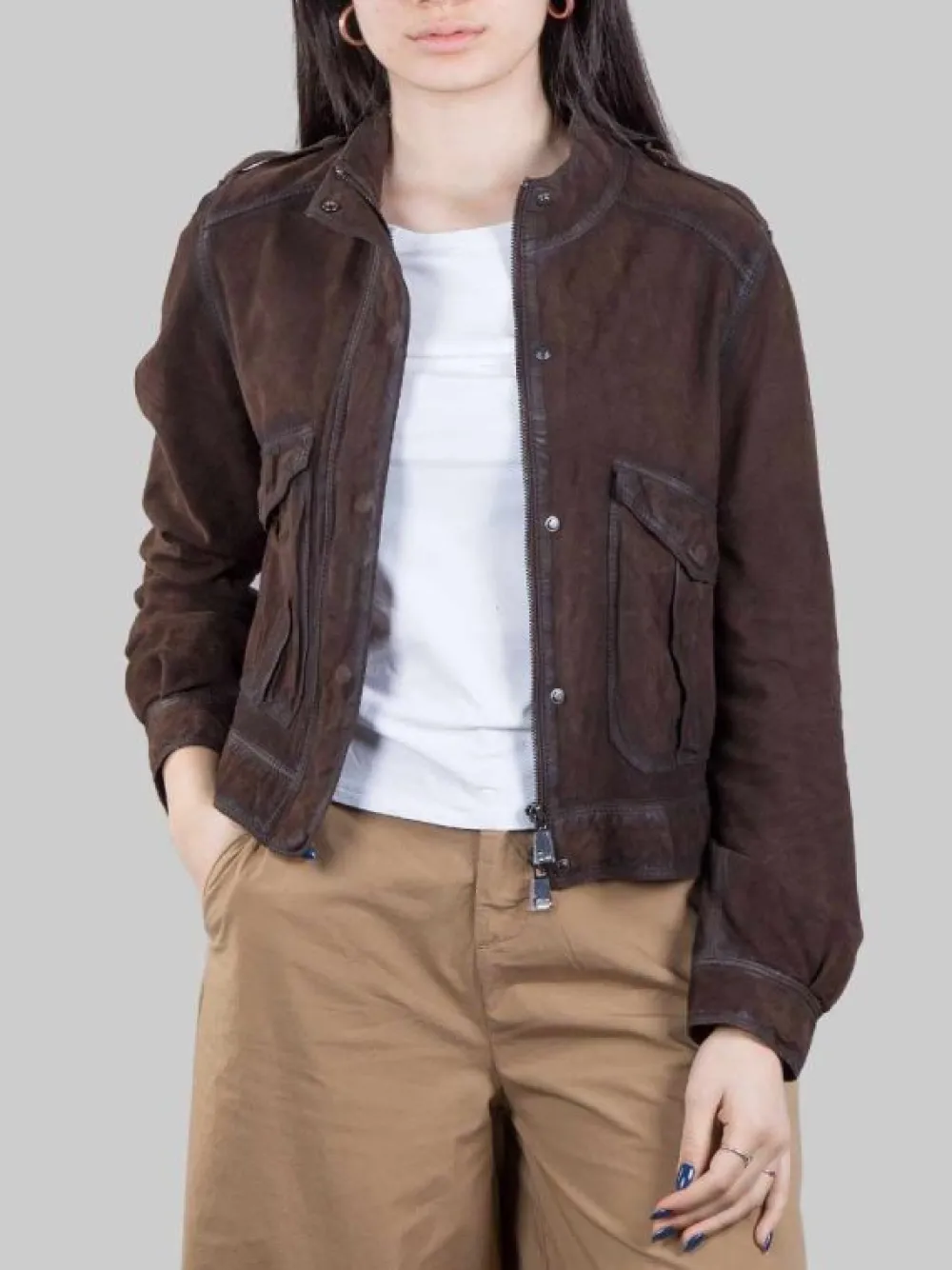 GIUBBETTO CORTO ITACA IN PELLE EFFETTO BRUCIATO TESTA DI MORO | THE JACKIE LEATHERS Sale