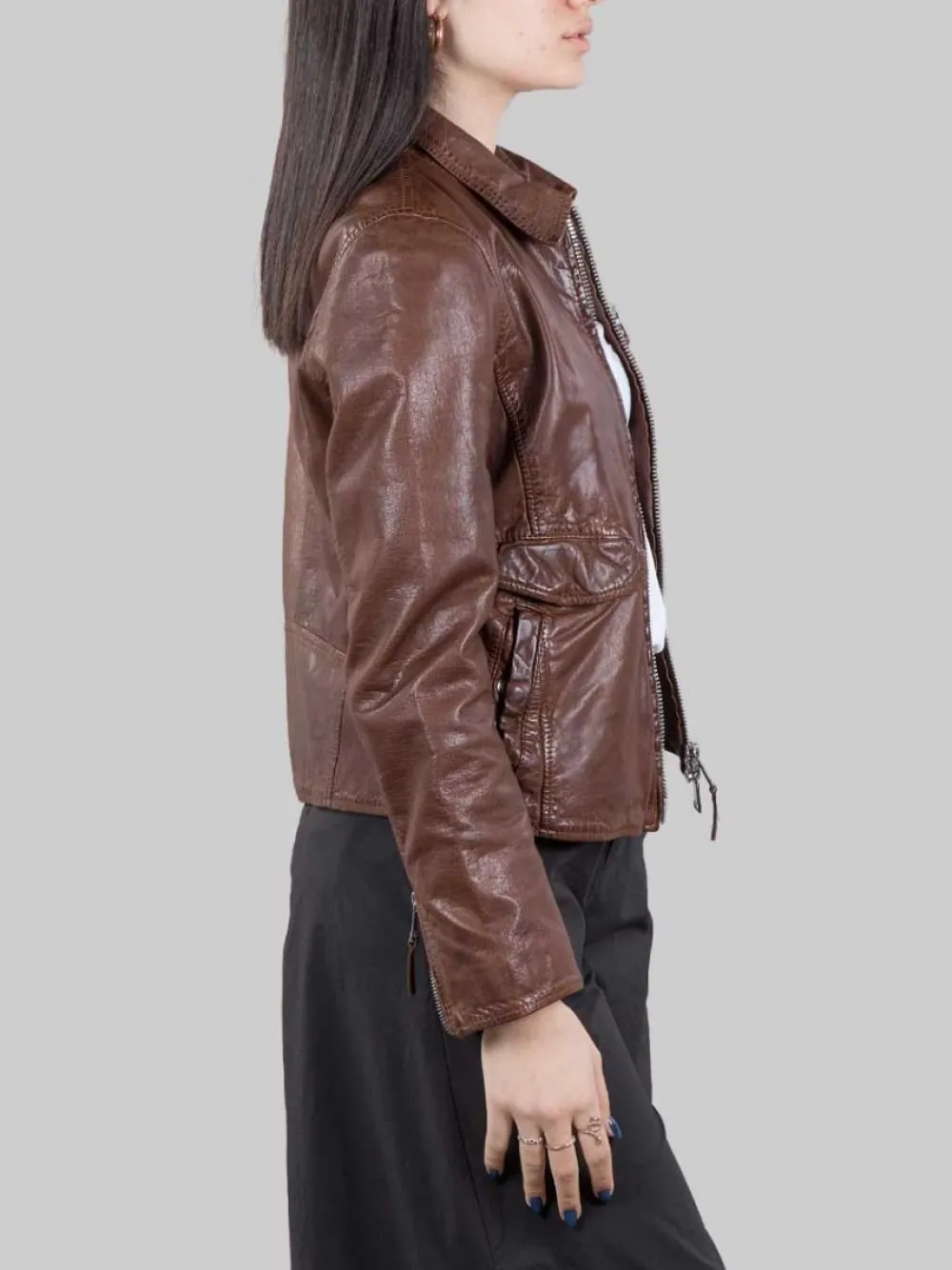 GIUBBETTO KOS IN PELLE EFFETTO VINTAGE | THE JACKIE LEATHERS New