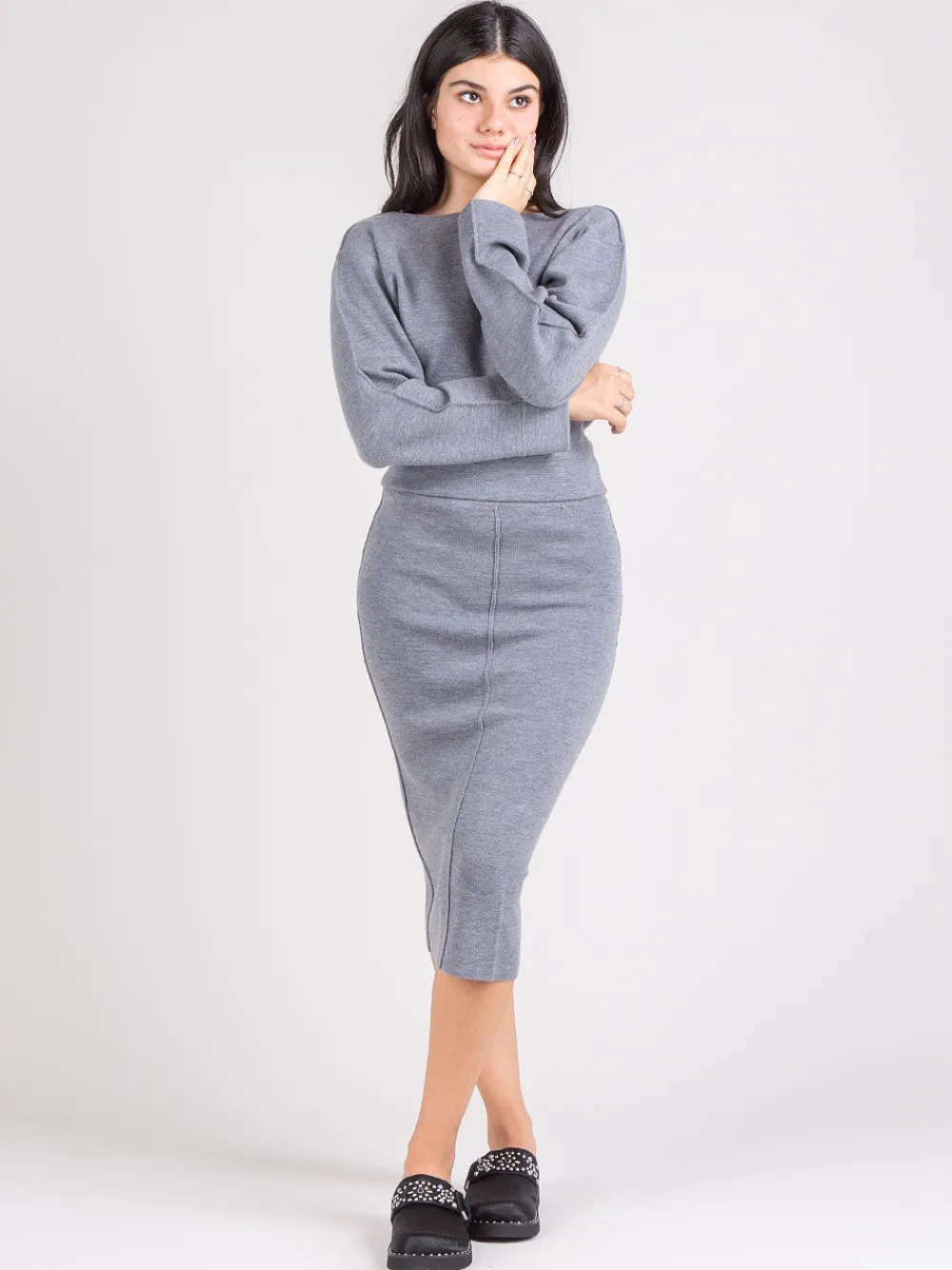 Gonna longuette in lana | PINKO Hot