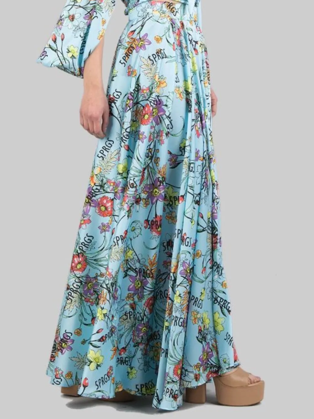 GONNA LUNGA IN TWILL A FANTASIA FLOREALE | 5 PROGRESS Outlet