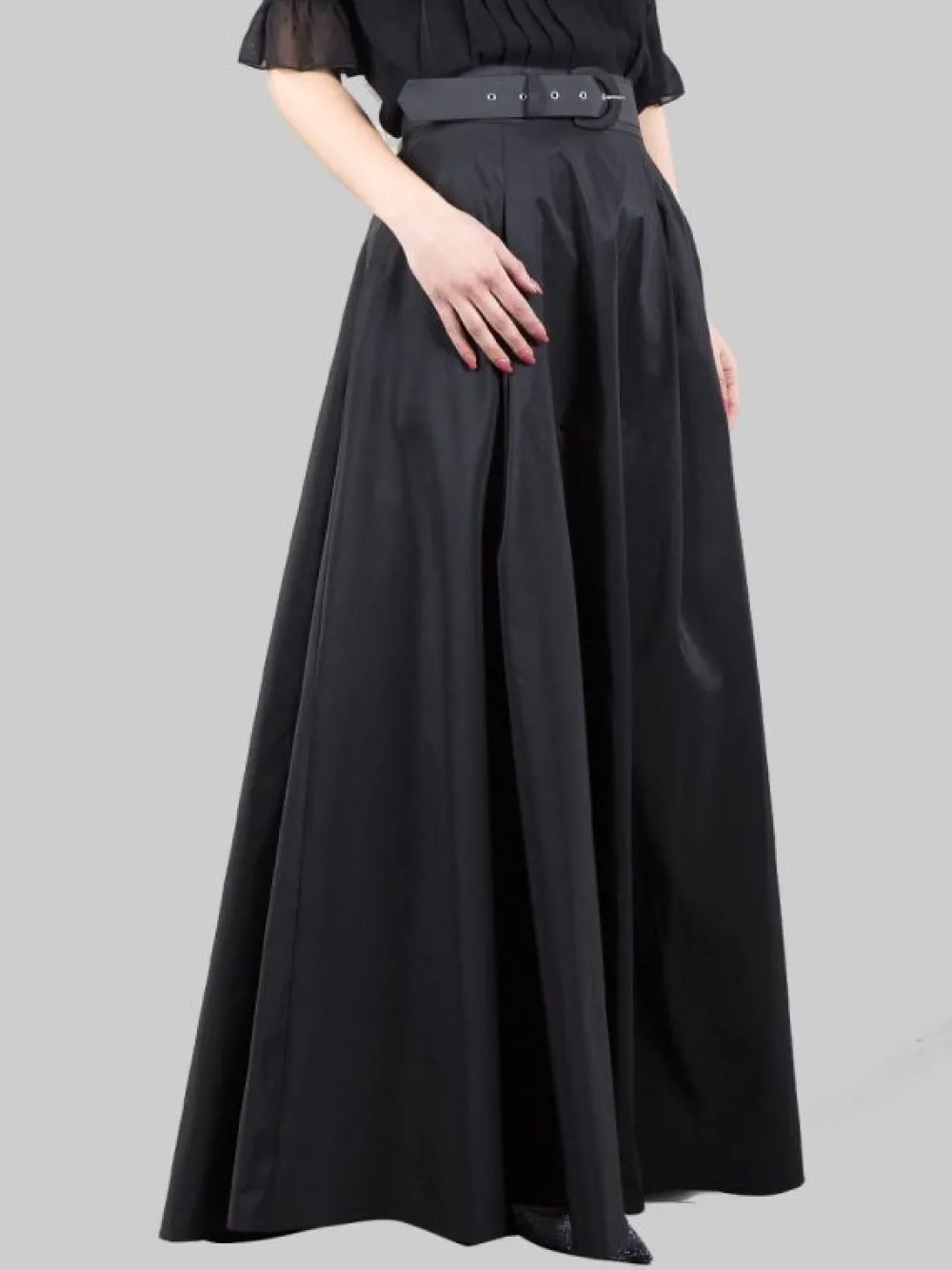 GONNA LUNGA NERA CON CINTURA IN VITA | CARLA RUIZ Discount