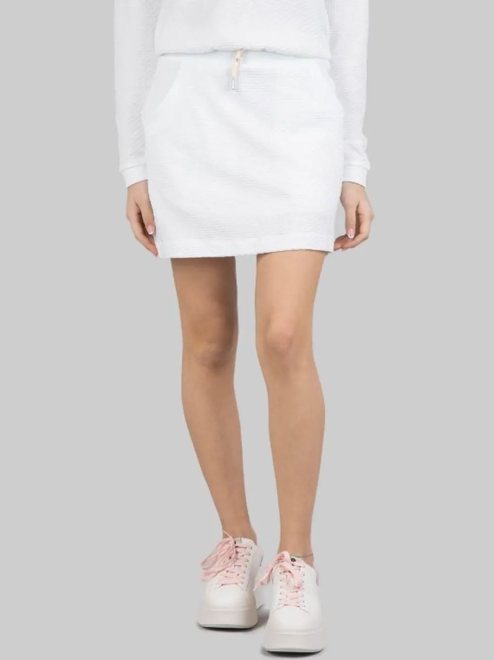 GONNA MINI BIANCA IN TESSUTO ELASTICIZZATO JACQUARD CON COULISSE IN VITA | COLMAR ORIGINALS Online