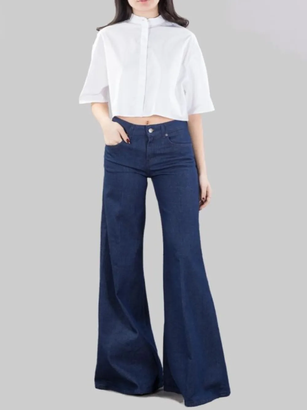 JEANS MARLEN IN COTONE ELASTICIZZATO WIDE LEG | DONDUP New