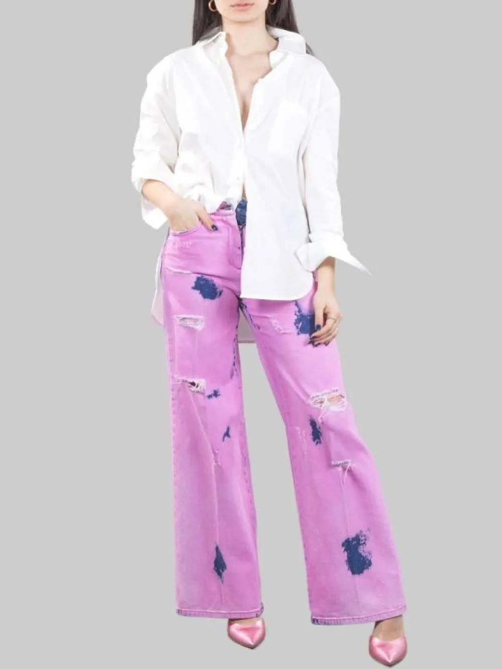 JEANS MIRANDA IN DENIM LAVATO CON ROTTURE | I LOVE MP Fashion