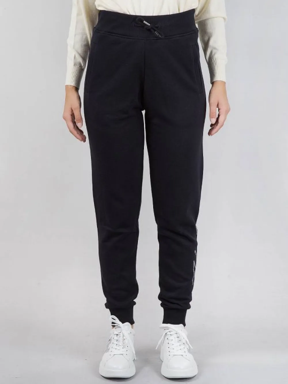 JOGGER IN COTONE CON LOGO KARL IN STRASS | KARL LAGERFELD New