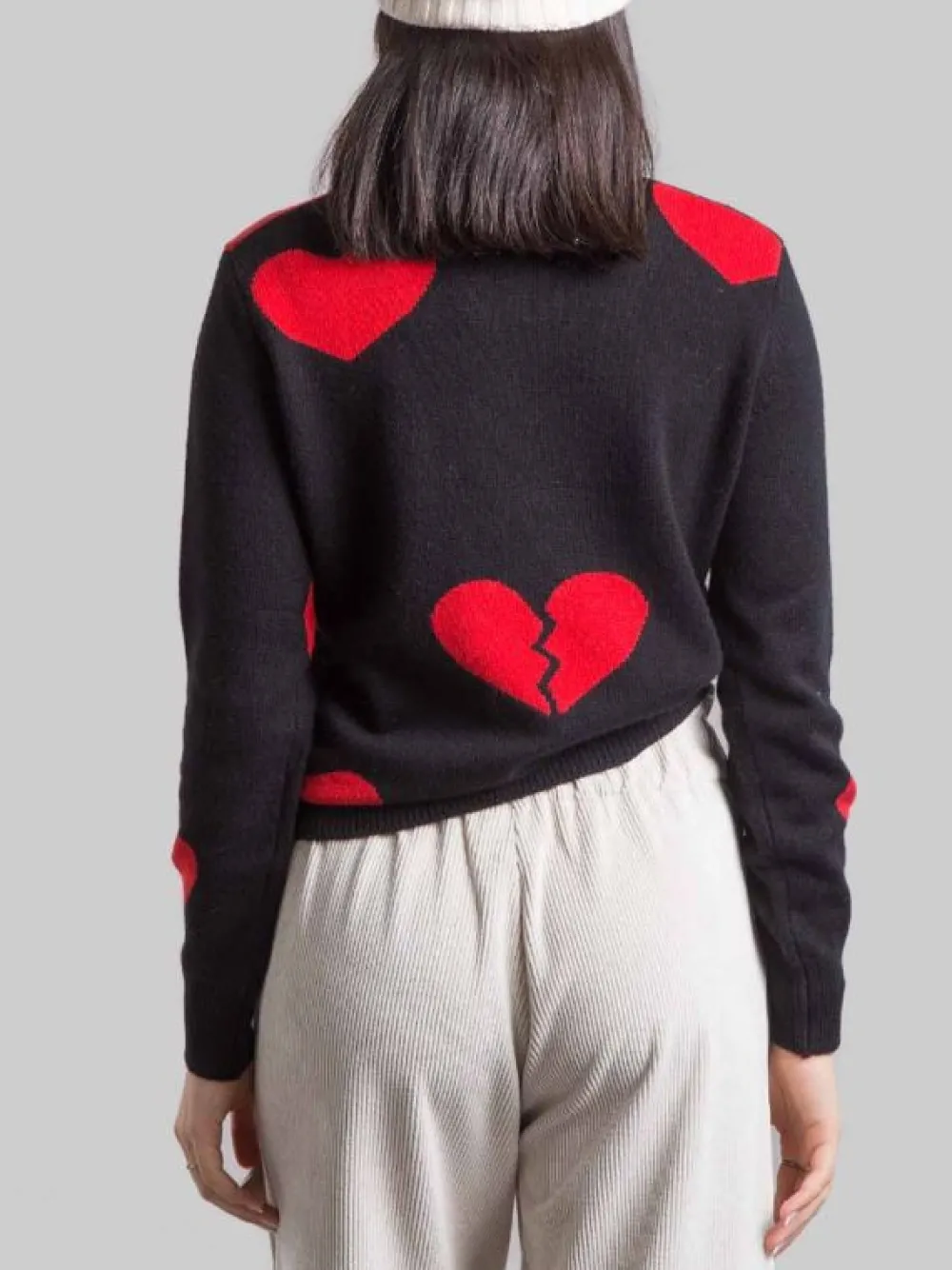 MAGLIA GIROCOLLO NERA CON GRAFICA "HEART BREAKER" | MC2 SAINT BARTH Best