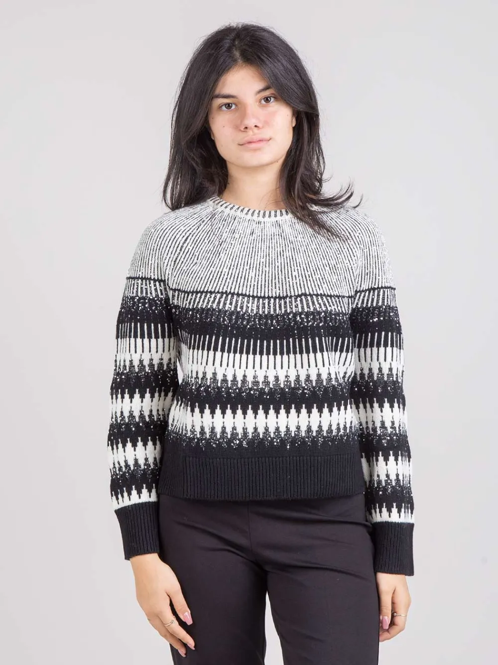 Maglia intarsiata con paillettes | SEVENTY Online